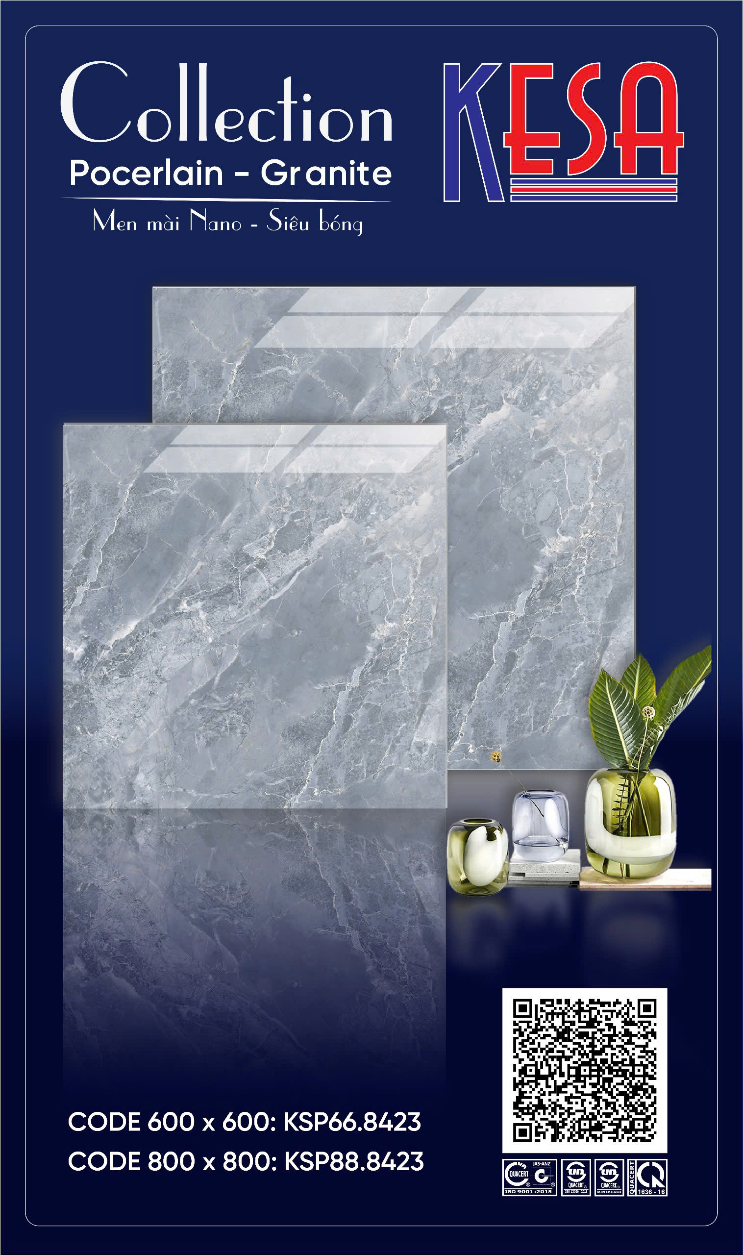 Gạch Lát Nền Granite 80x80 Vân Đá Cẩm Thạch Cao Cấp - Mã TH-035